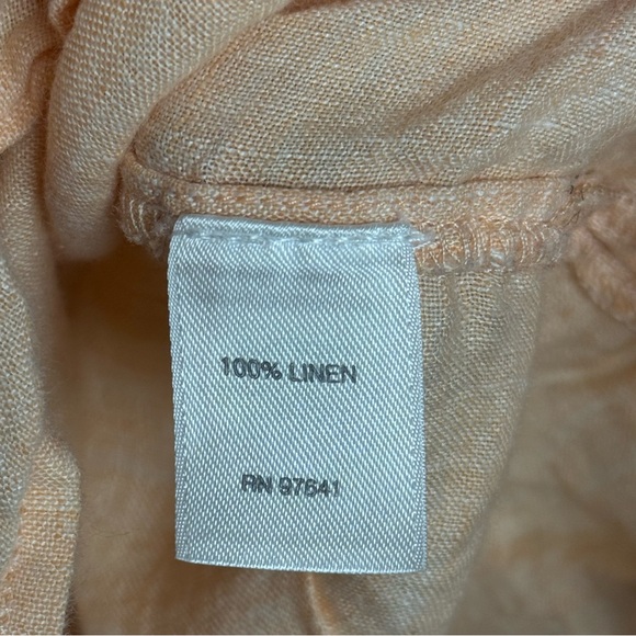 J. Jill 100% Linen Button-Down Long Sleeve Shirt Orange Women’s Size XL - Picture 7 of 12